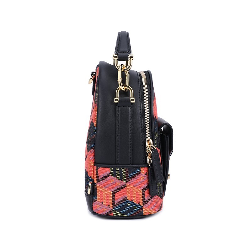 Mcm Patricia Cubic-monogram Backpack In Black