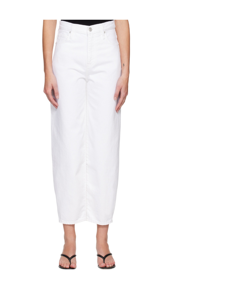 Frame Low Slung Barrel Pants In Natural Clean In White