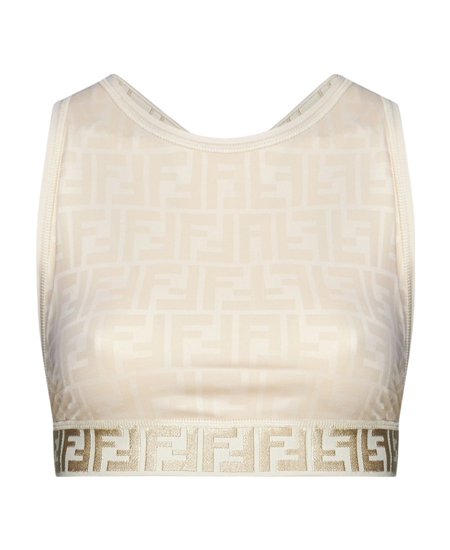 Fendi Crossover-strap Detail Top In Nude