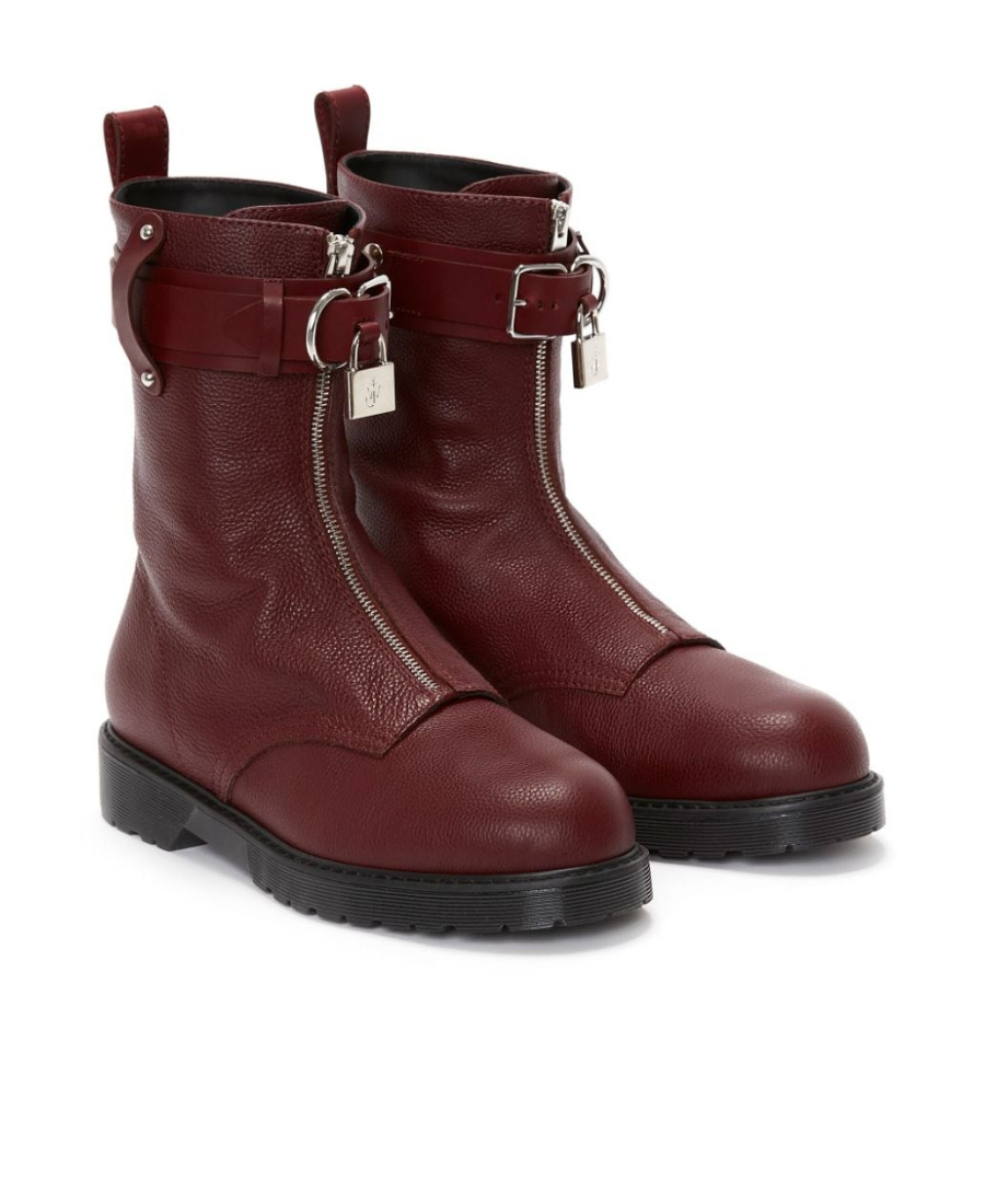 Jw Anderson Padlock Details And Ankle Boots In Red