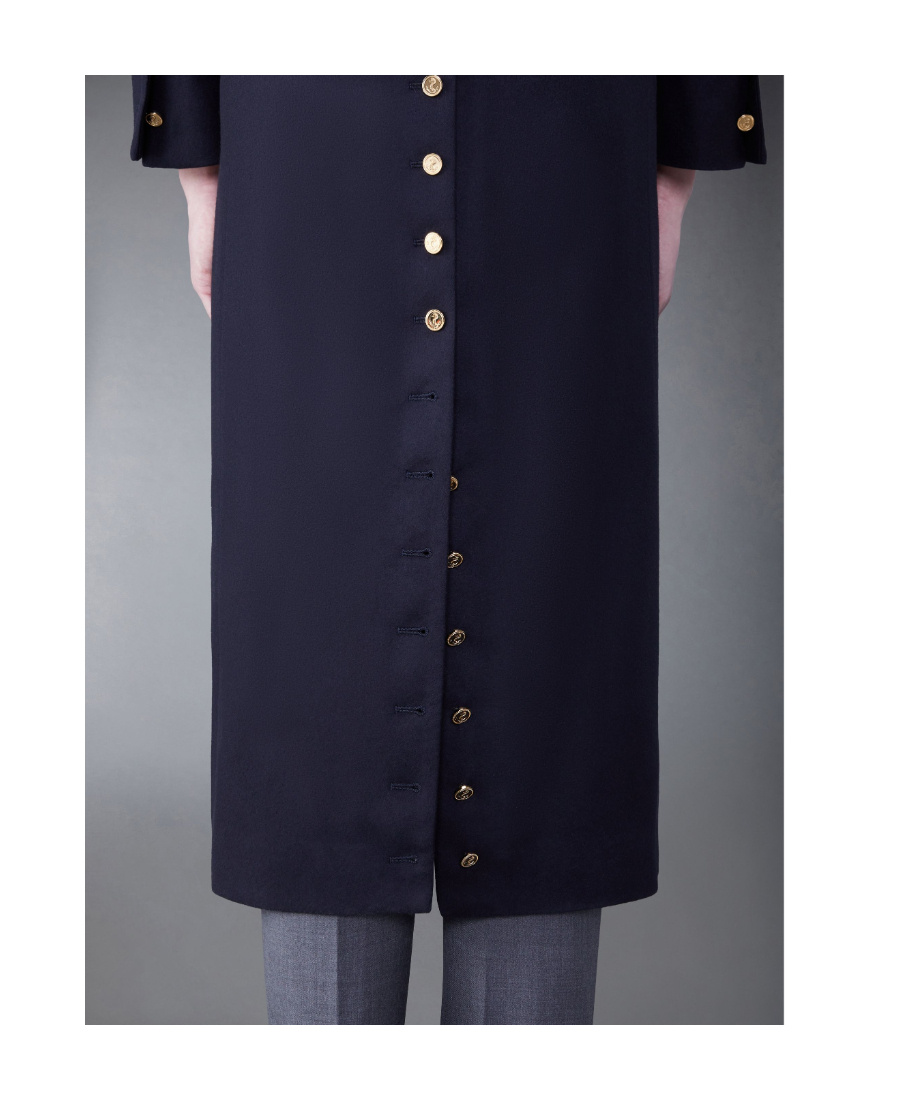 Thom Browne Single-breasted Button-fastening Coat In Black