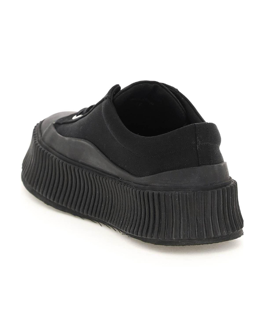 Jil Sander Canvas Low-top Chunky Sneakers In Black