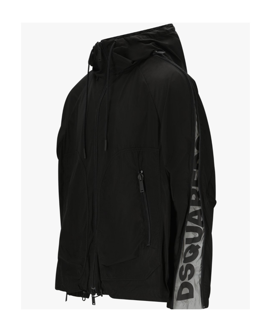 Shop Dsquared2 Zipped-sleeves Hooded Jacket In Black