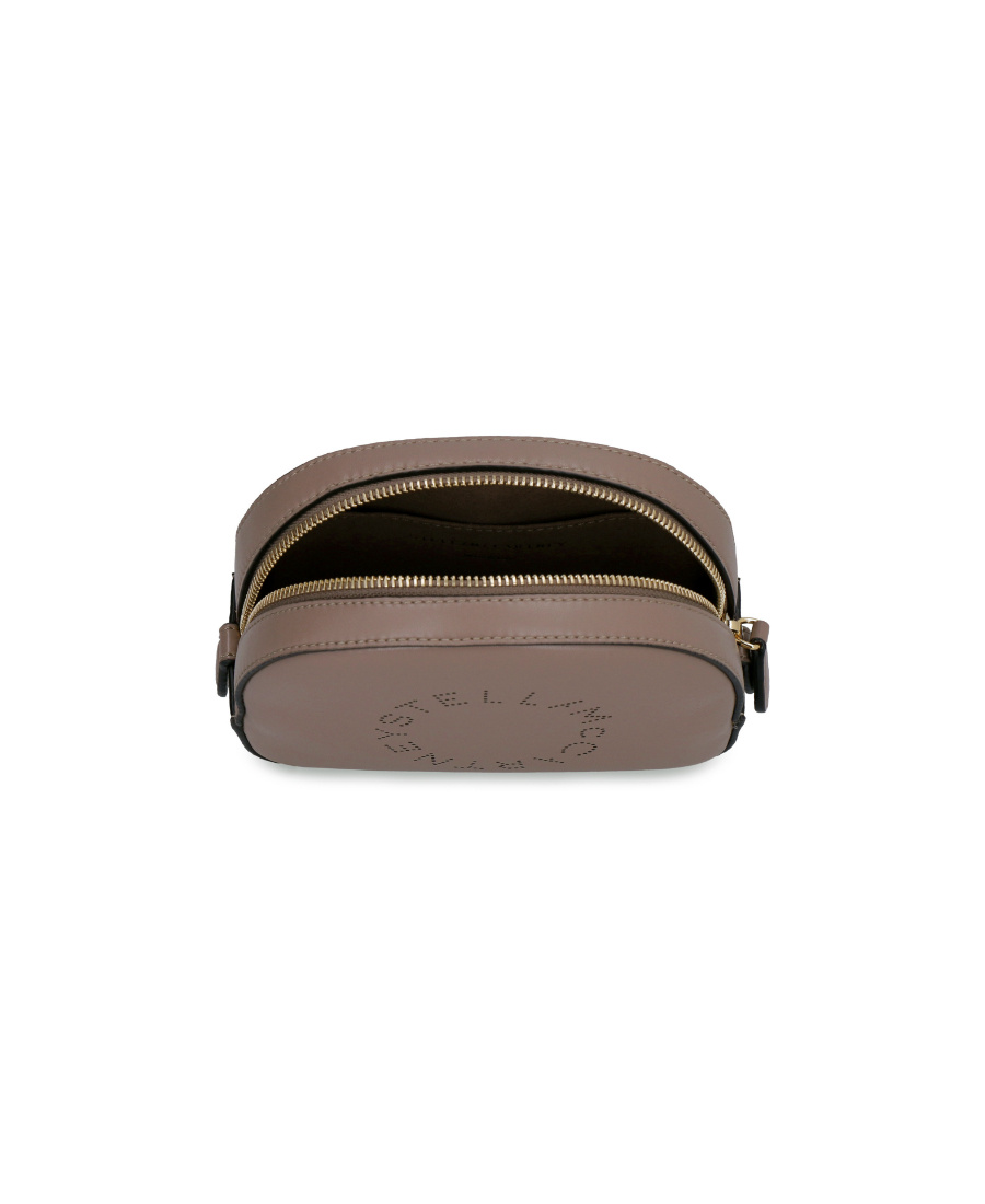 Stella Mccartney Cut Out-logo Zip-up Make Up Bag In Gray