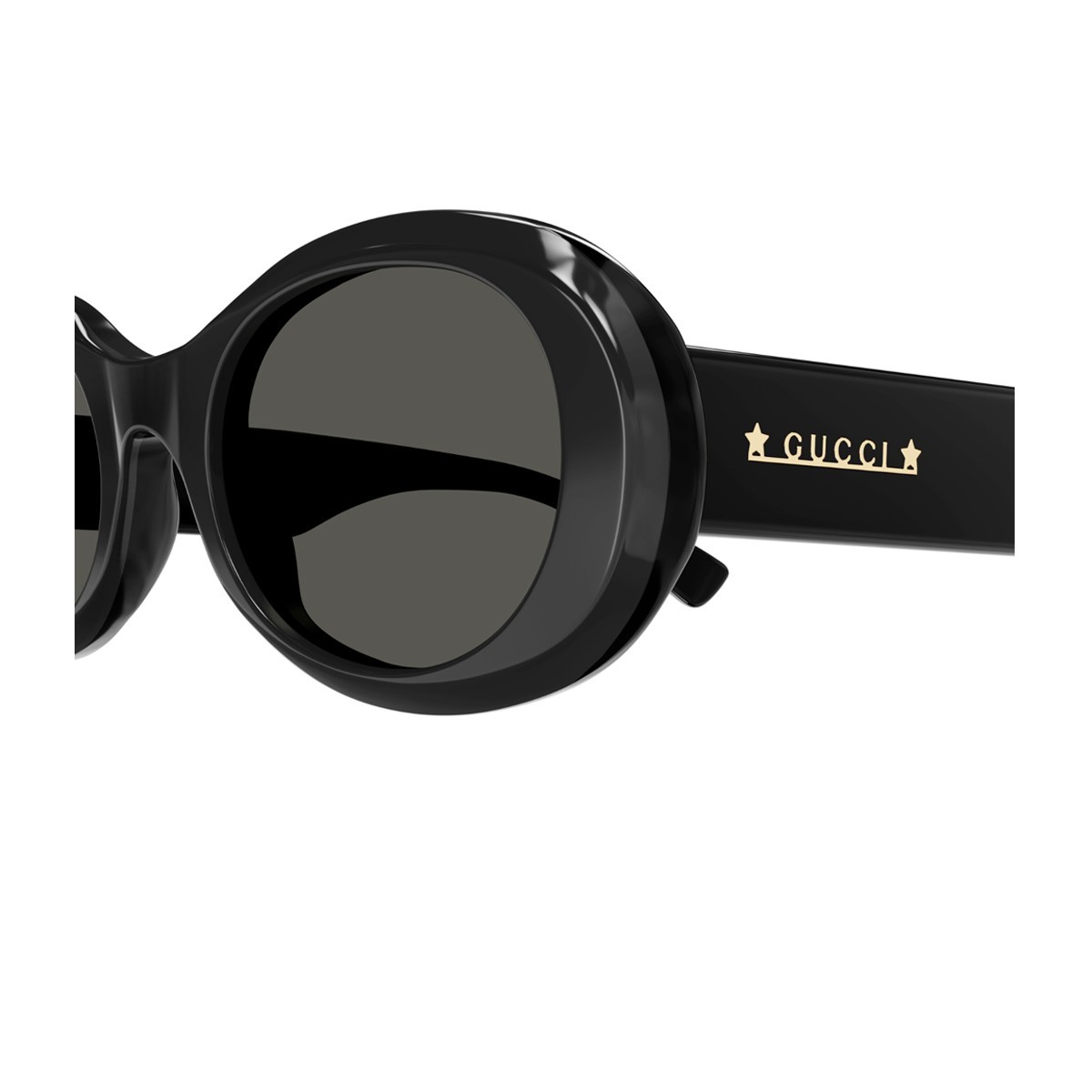 Gucci Oval-frame Sunglasses In Black