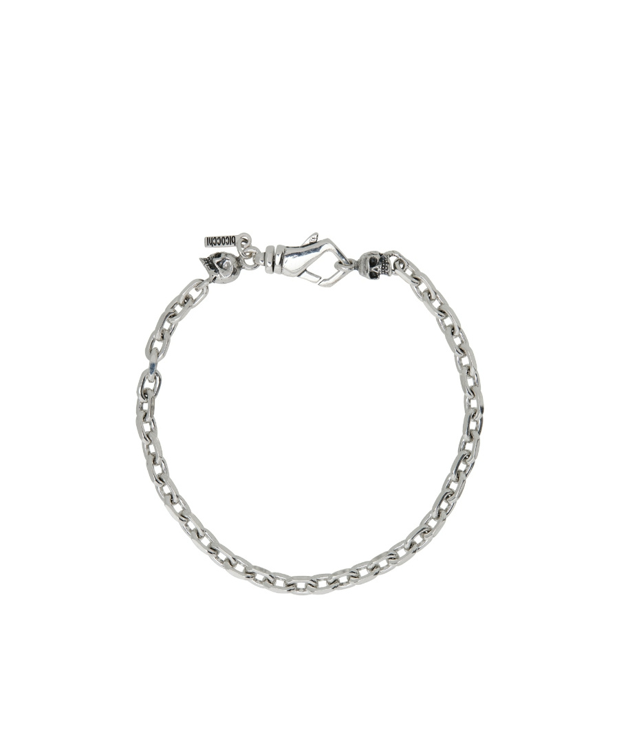 Emanuele Bicocchi Skull-charm Chain Bracelet In Gray
