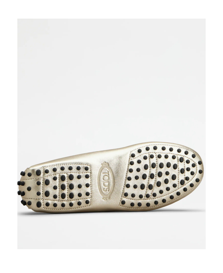Tod's Women's Gommini Mocassino Metallic Leather Loafers In Nude