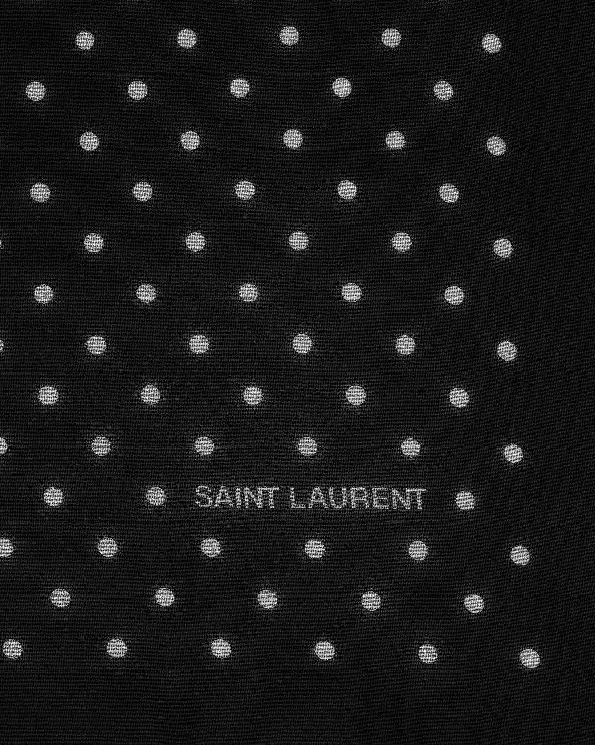 Saint Laurent Polka Dot Square Scarf In Black