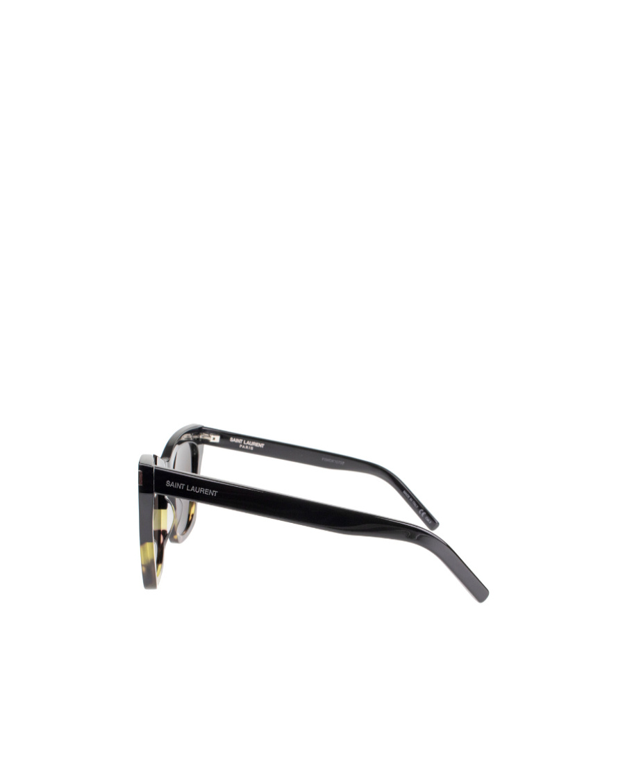 Saint Laurent Multicolor Logo Sunglasses In Black