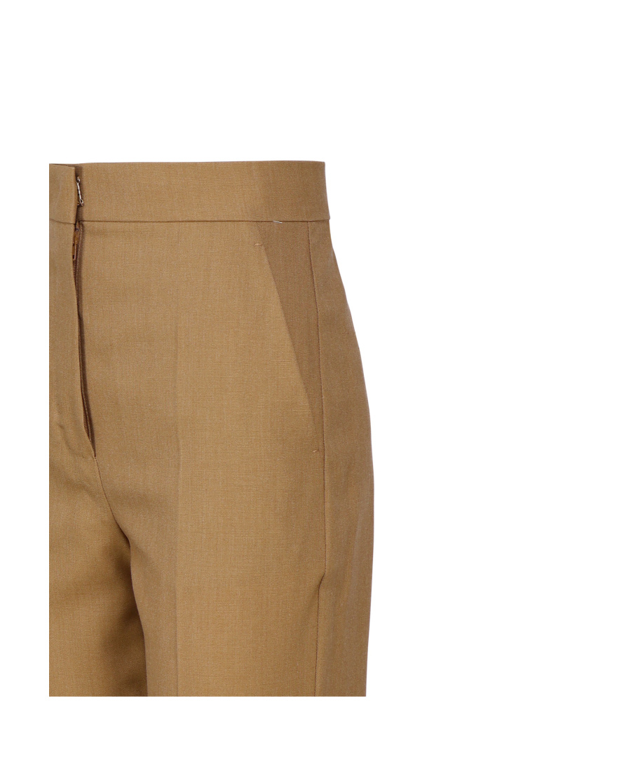 Max Mara Cropped Tapered Wool-blend Trousers In Brown