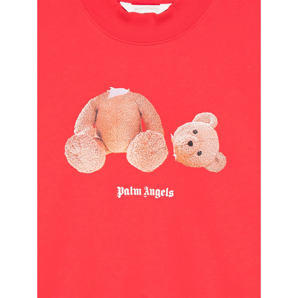 Palm Angels Kids Bear Crewneck Drop-shoulder Sweatshirt In Orange