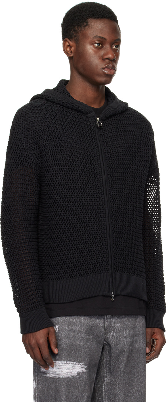 Shop Wooyoungmi Long-sleeved Zipper Sweater In Black