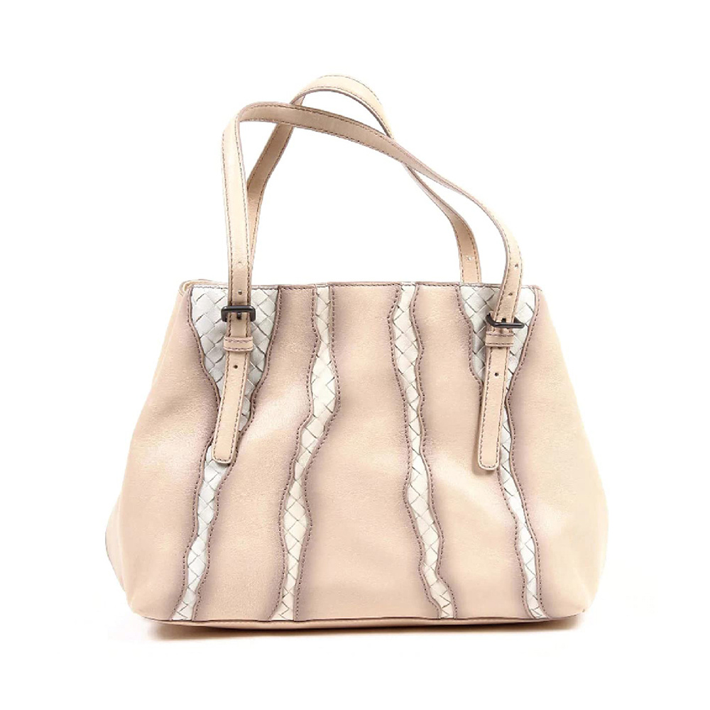 Bottega Veneta Color Blocking Handbag In Nude