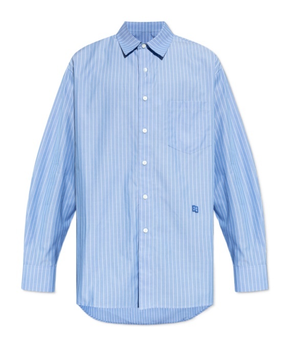 Ader Error Striped Shirt In Blue