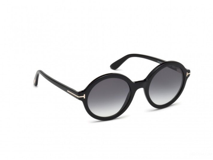 Tom Ford Round Frame Plain Mirror In Gray