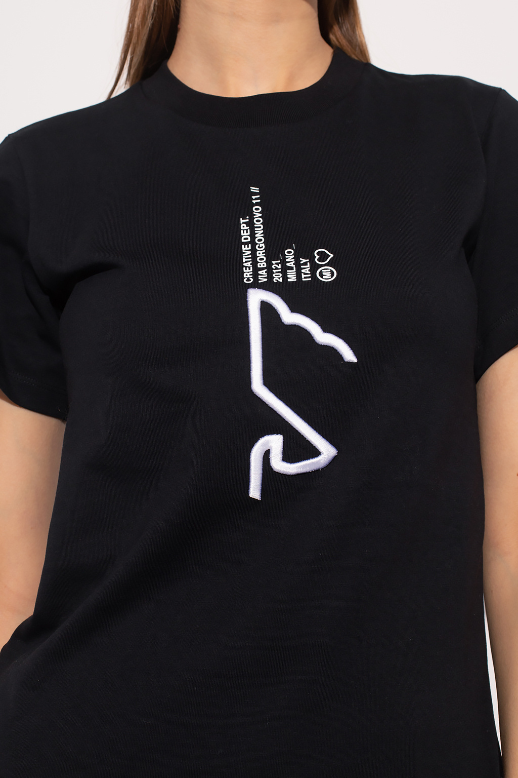 Shop Emporio Armani Graphic-embroidery Logo-print T-shirt In Black