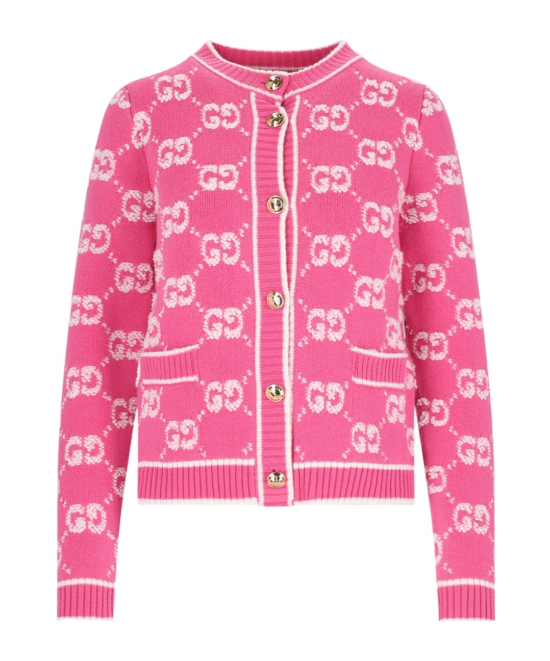 GUCCI GG JACQUARD WOOL CARDIGAN