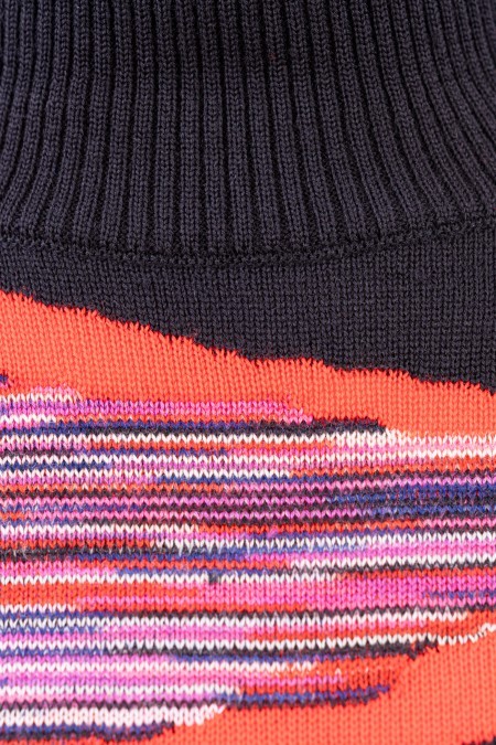 Missoni Crochet-knit Wool-blend Turtleneck Top In Black