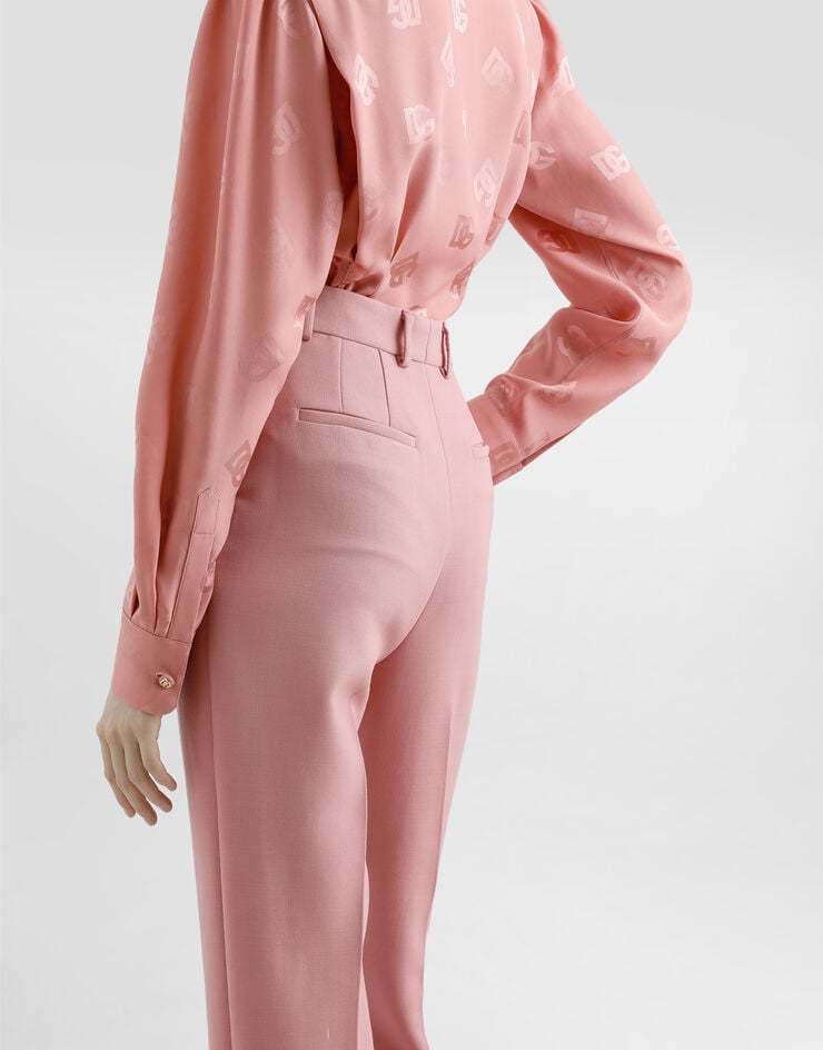 Dolce & Gabbana Fine Cut Pair Of Wool Crepe Trousers In Pink