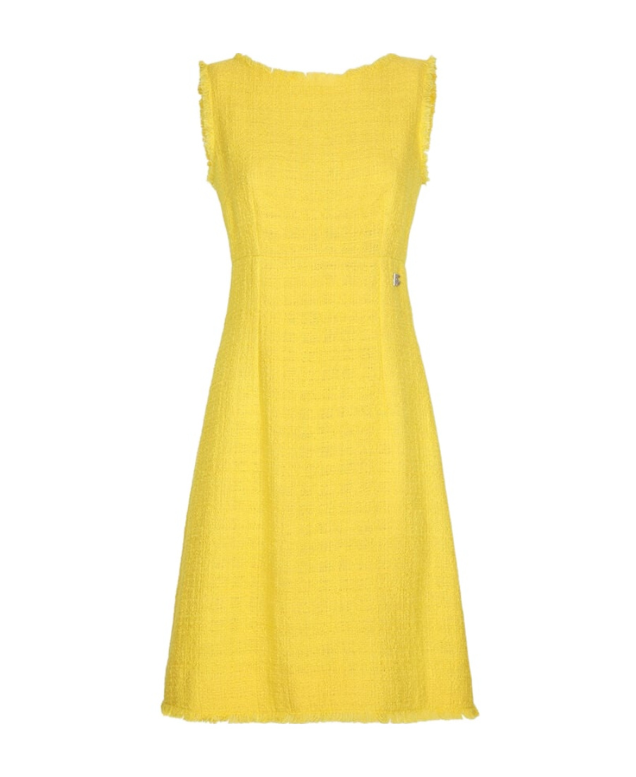 Dolce & Gabbana A-line Tweed Dress In Gold