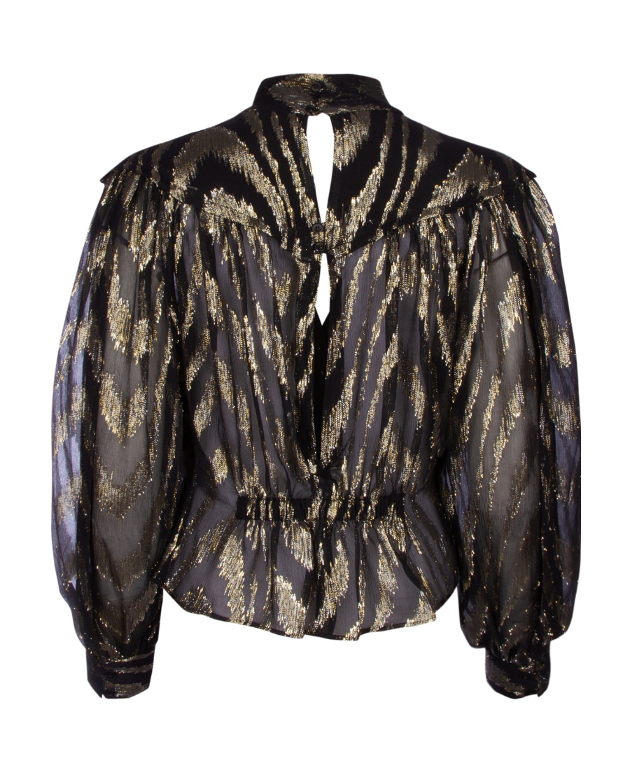 Shop Iro Digging Collar Design Blouse In Black