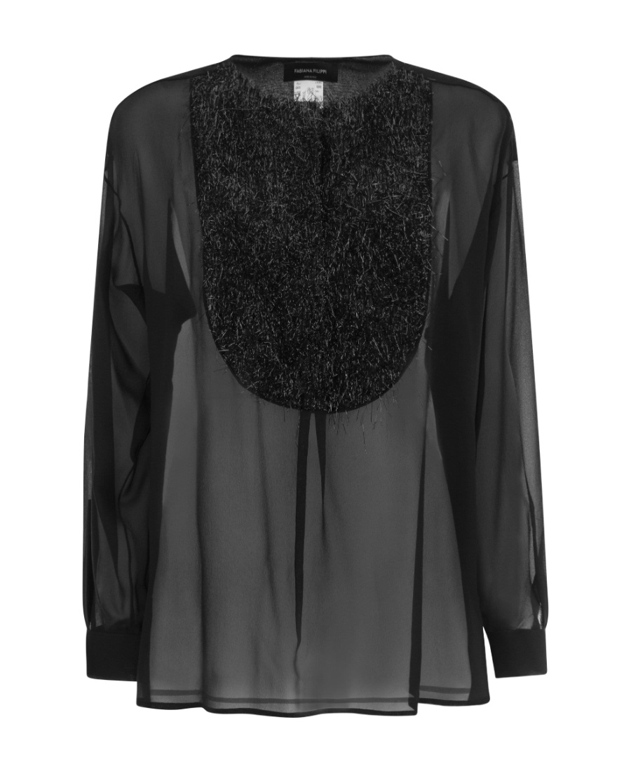 Fabiana Filippi Semi-sheer Blouse In Black