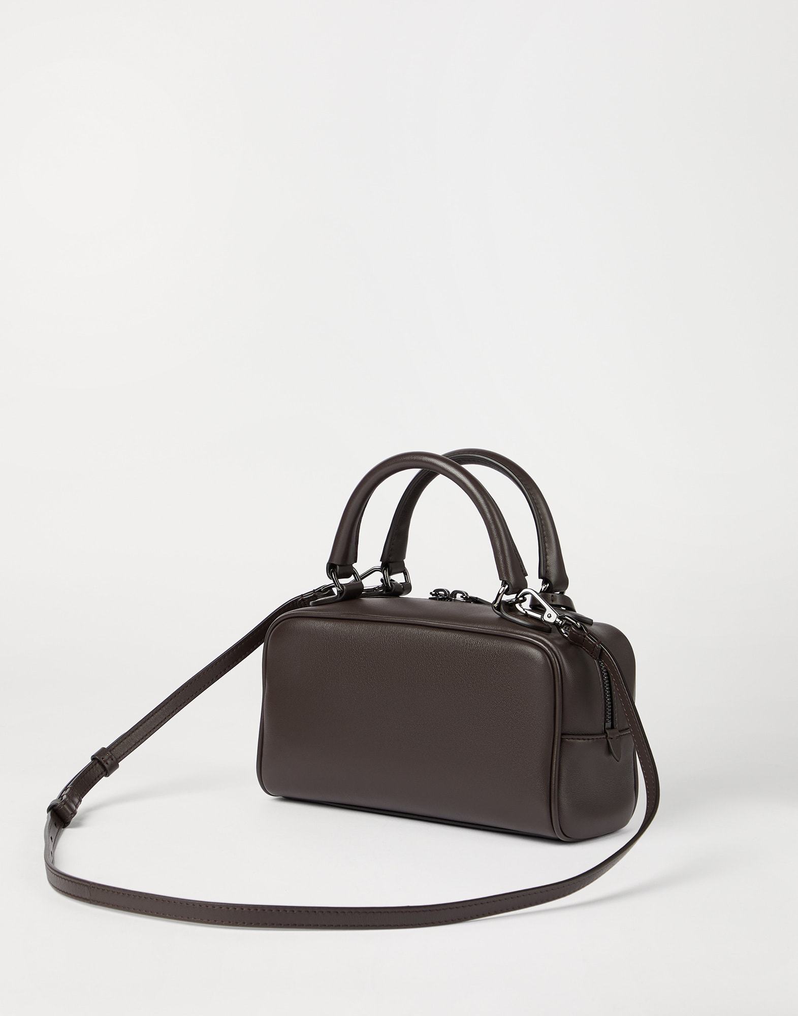 Brunello Cucinelli Boston Explorer Top-handle Padlock Bag In Black