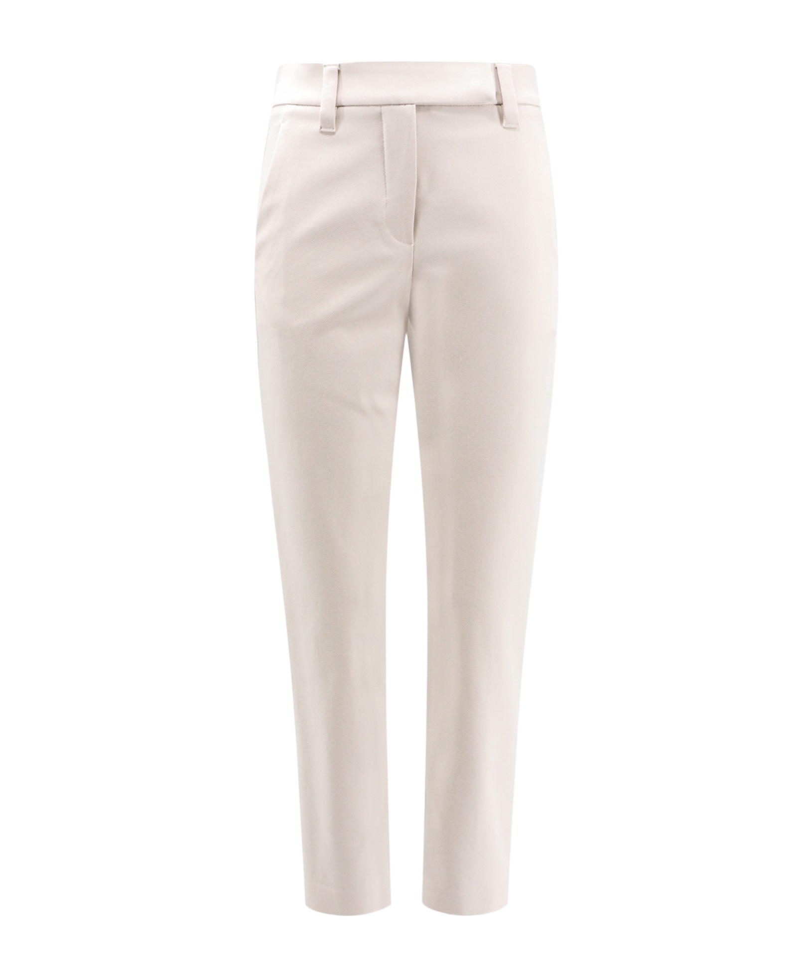 Brunello Cucinelli Slim-fit Cropped Cotton Trousers In White