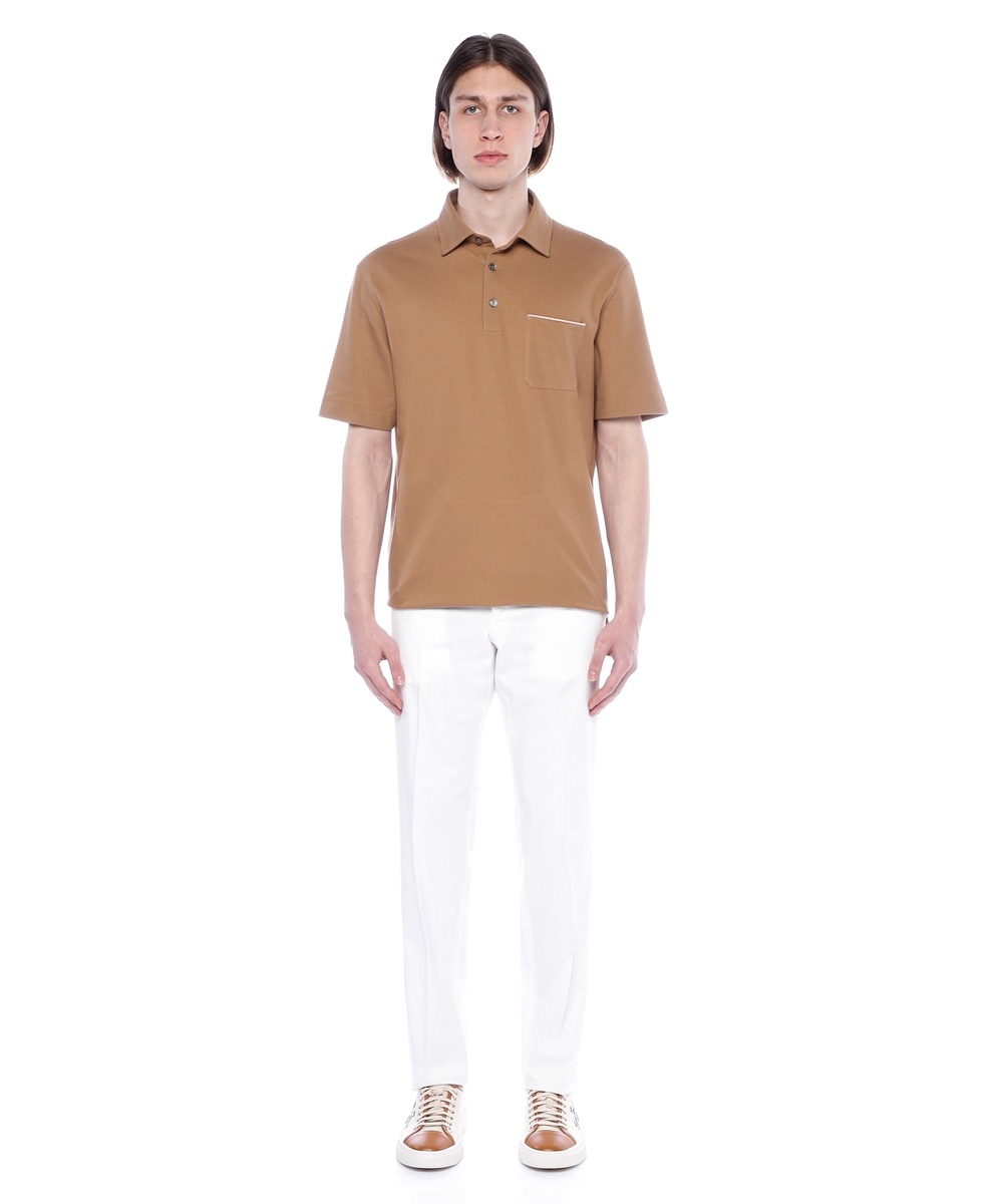 Shop Zegna Short-sleeved Polo Shirt In Brown