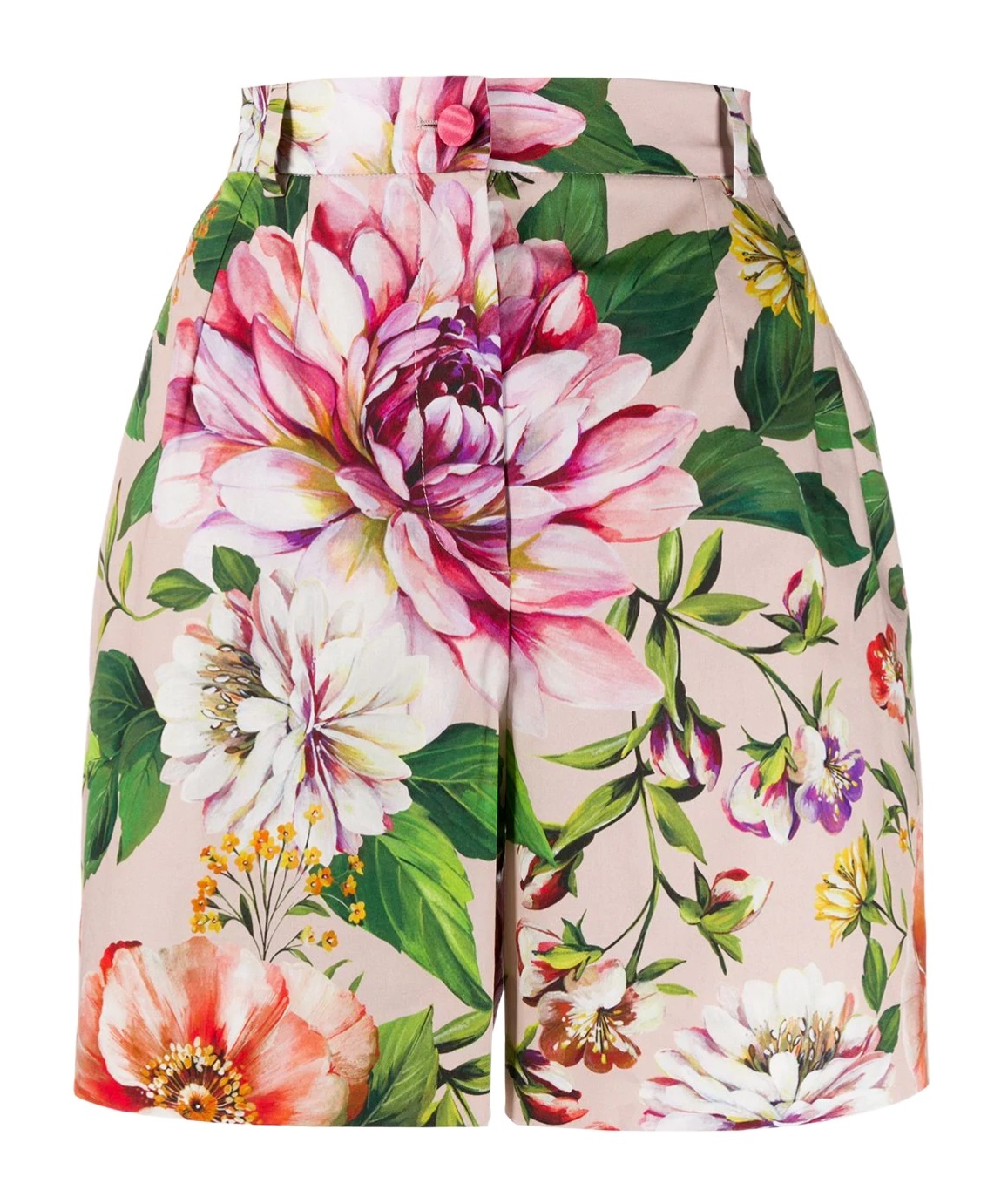 Dolce & Gabbana Floral Print Shorts In Nude