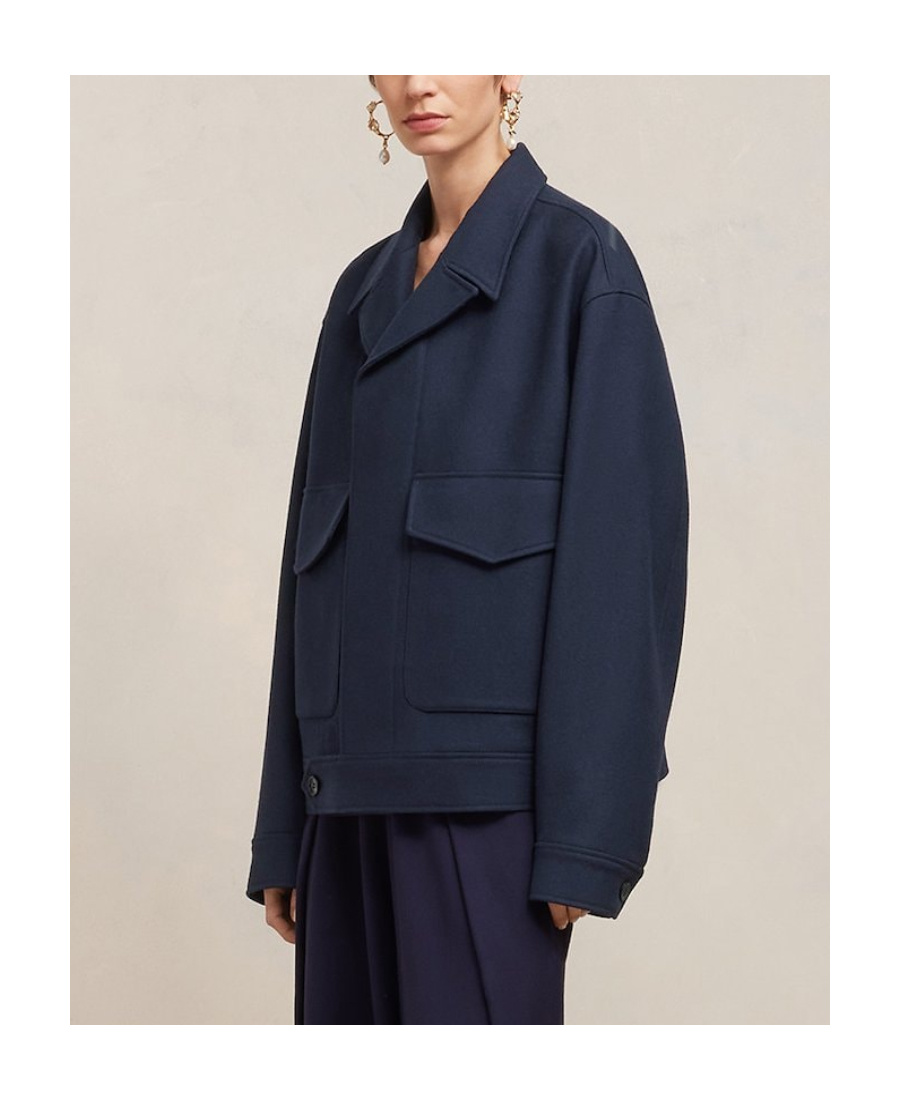 Ami Alexandre Mattiussi Oversize Virgin Wool Jacket In Blue