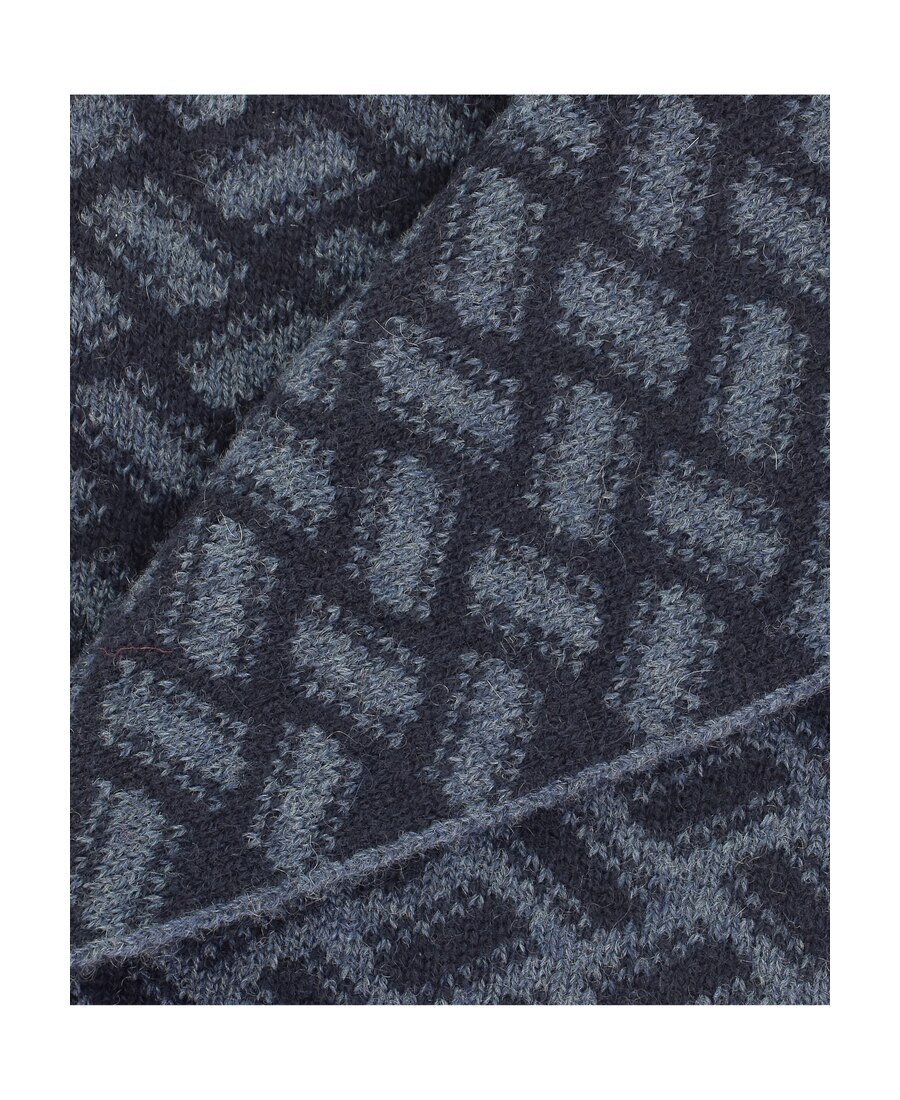 Drumohr Razor Blade Knitted Scarf In Blue