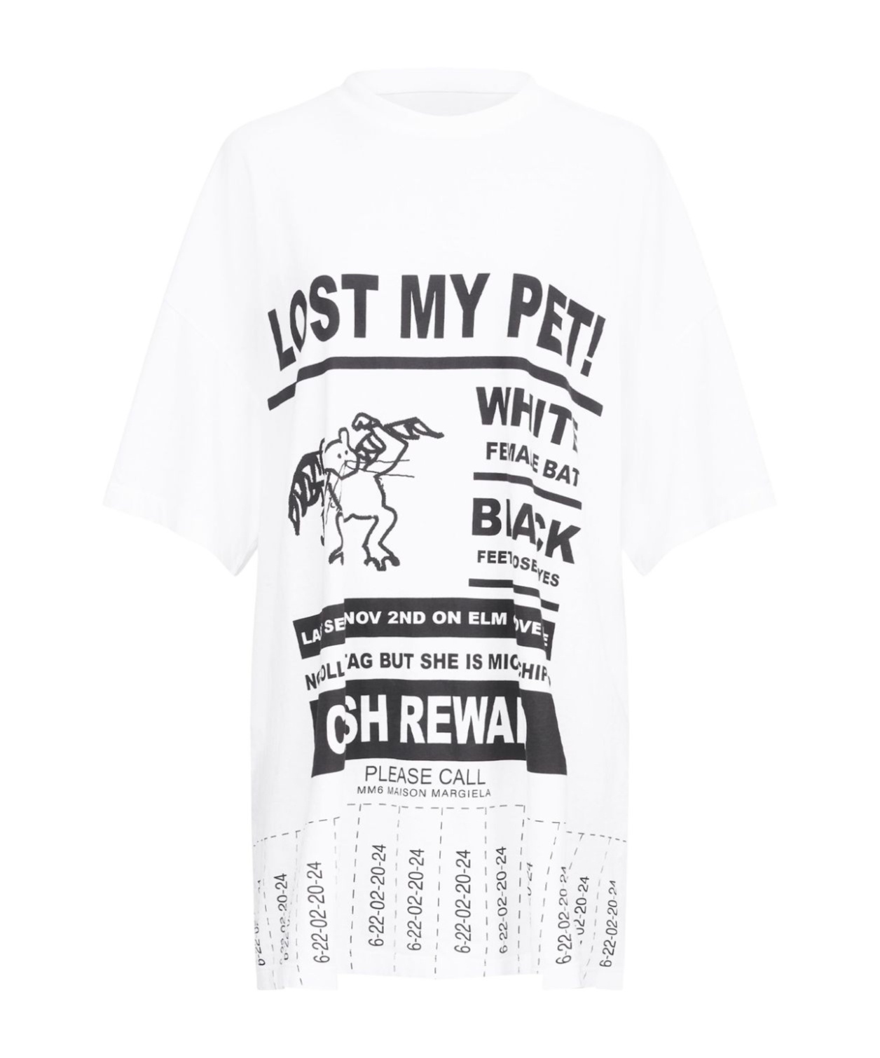 Mm6 Maison Margiela Pattern Printed Oversized T-shirt In White