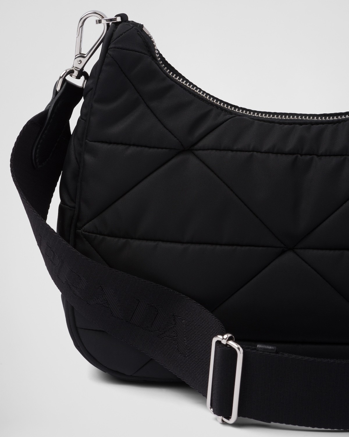 Prada Padded Re-nylon Shoulder Bag In Black