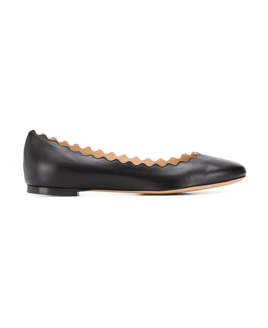 Chloé Black Lace Decorative Ballet Shoes In Black