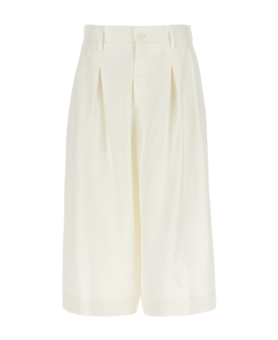 P.a.r.o.s.h Pleated Below-knee Shorts In White