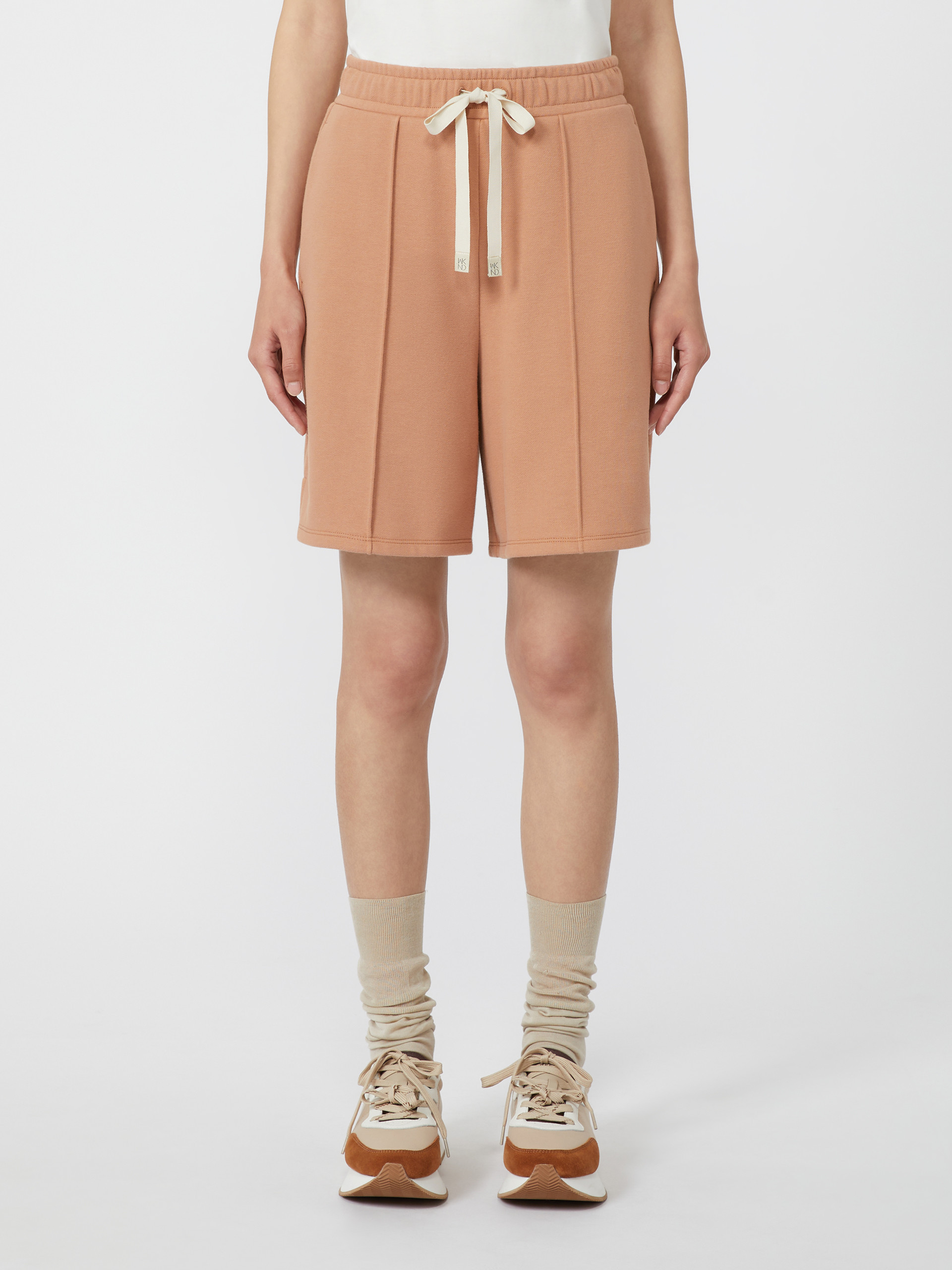 Weekend Max Mara Cotton Fleece Shorts In Brown