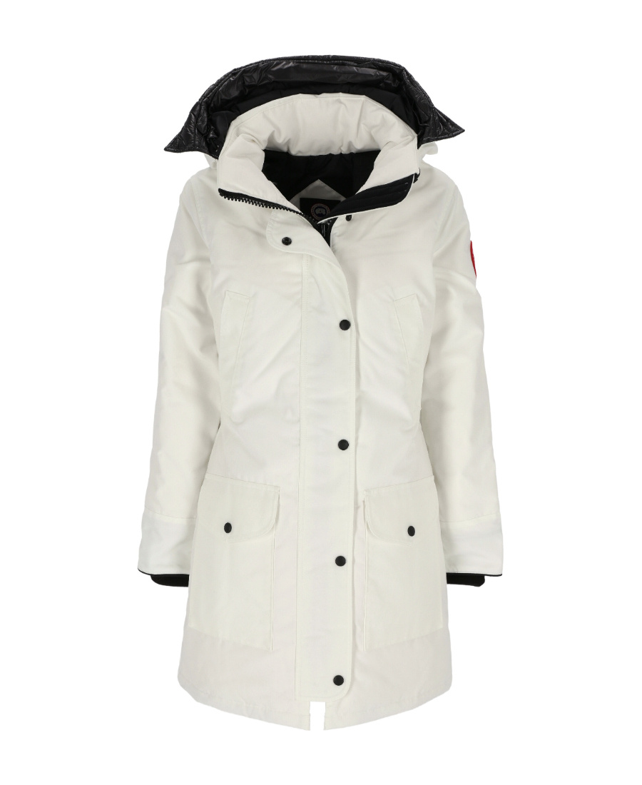 Canada Goose Logo-patch Zip-fastening Coat In White