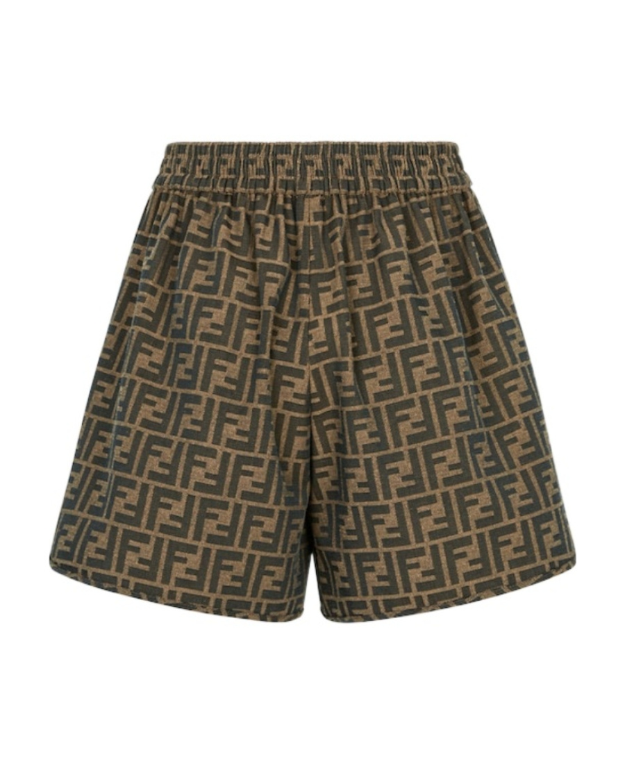 Fendi Ff Monogram Shorts In Green