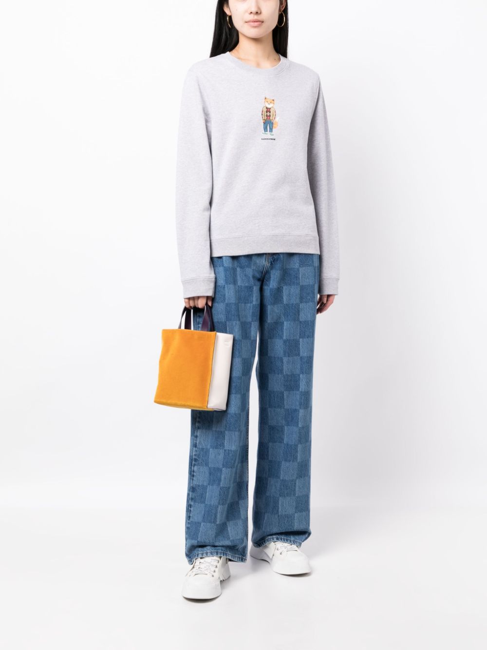 MAISON KITSUNÉ FOX-PRINT COTTON SWEATSHIRT