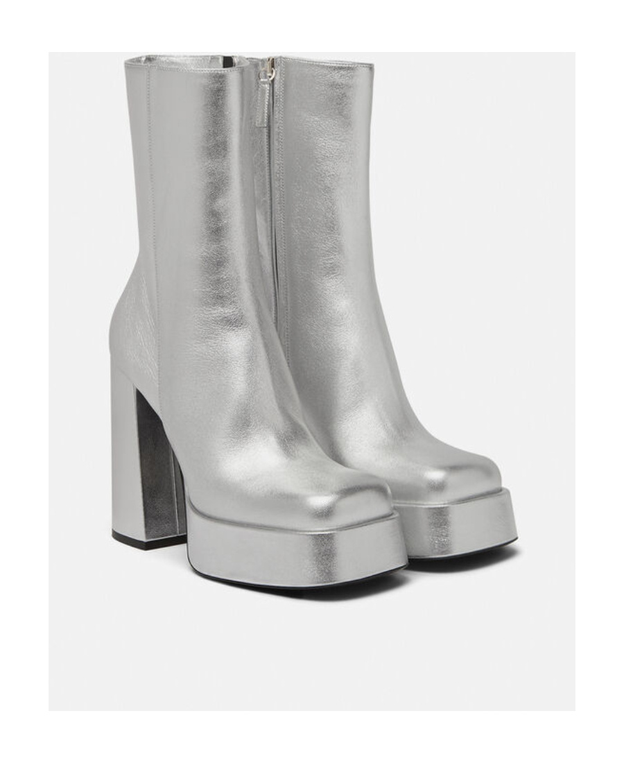 Versace Thick-heeled Boots In Gray