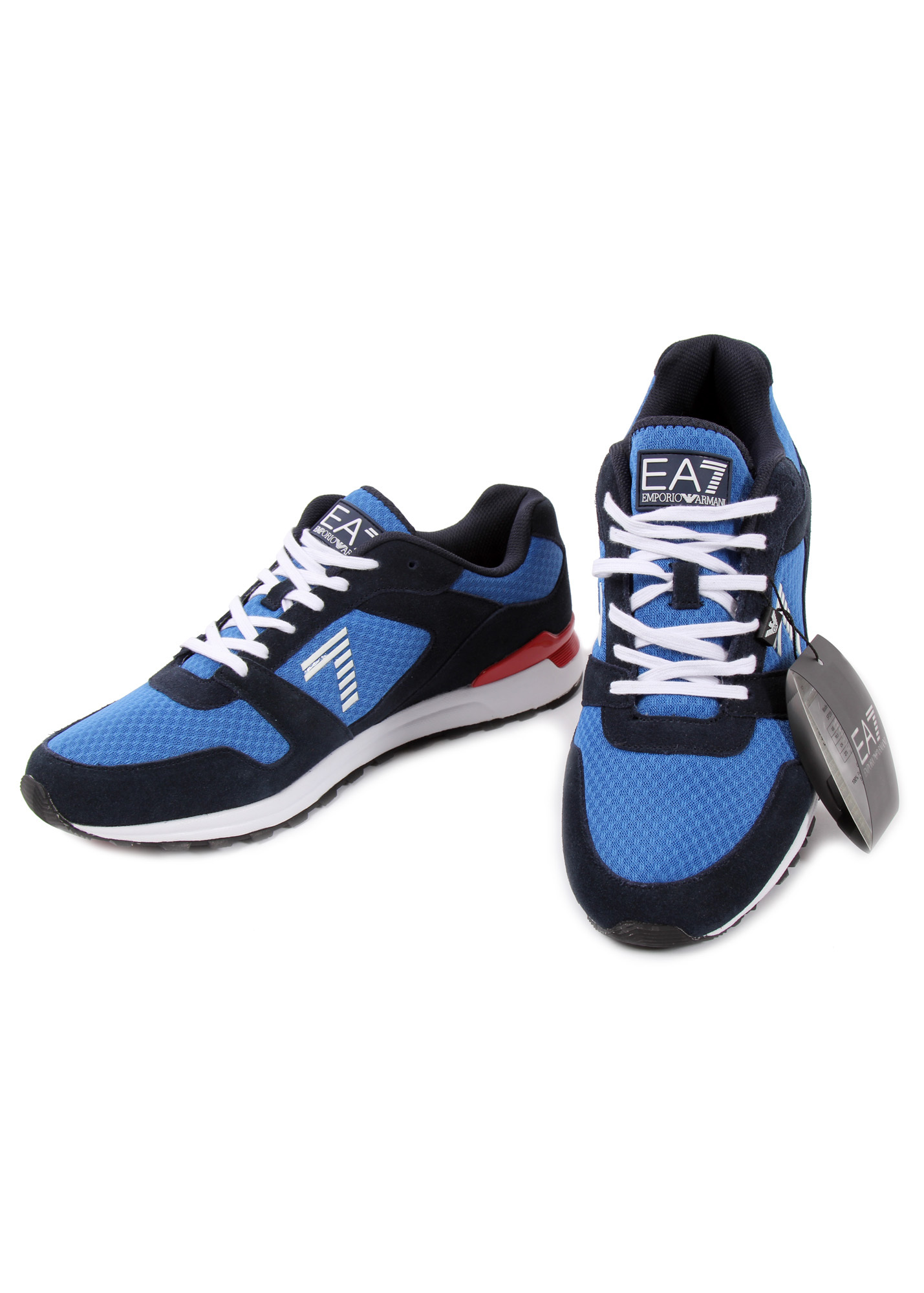 Ea7 Logo Lace Up Casual Sports Shoes In Black