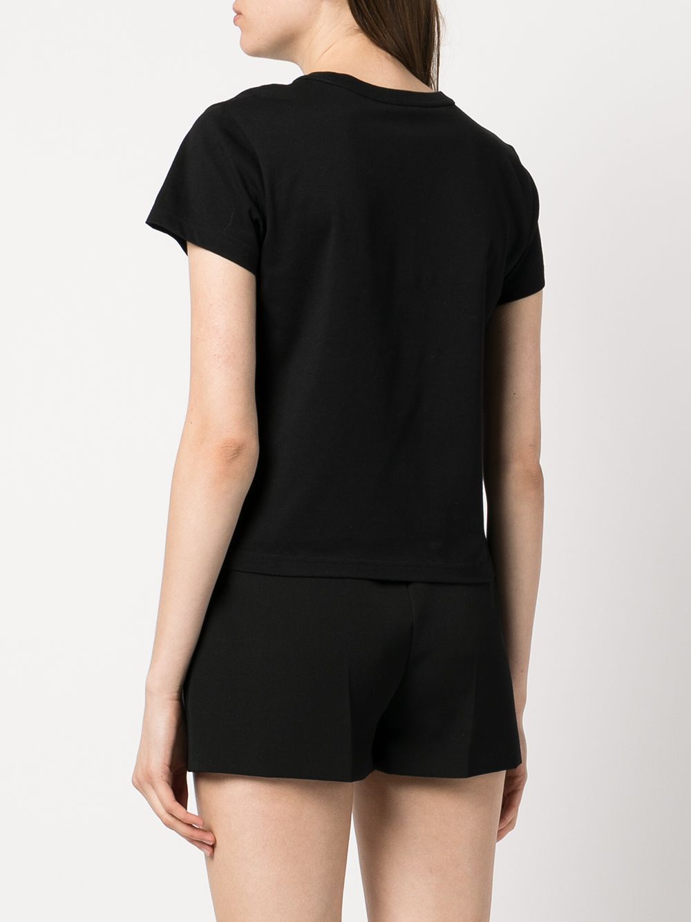 Alexander Wang Essential Jersey Shrunk Tee With Puff Logo And Bound Neck Clothing In Nero