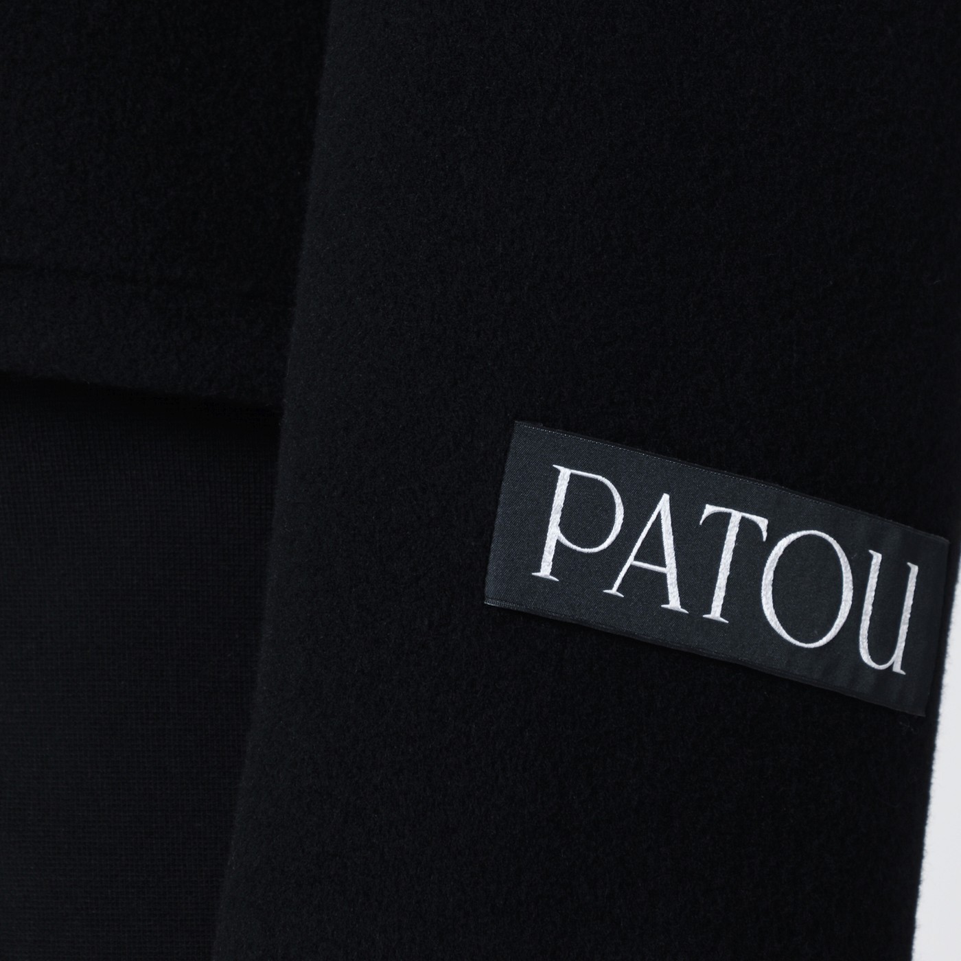 Patou Cropped Double Breasted Coat With Gold Buttons In Black