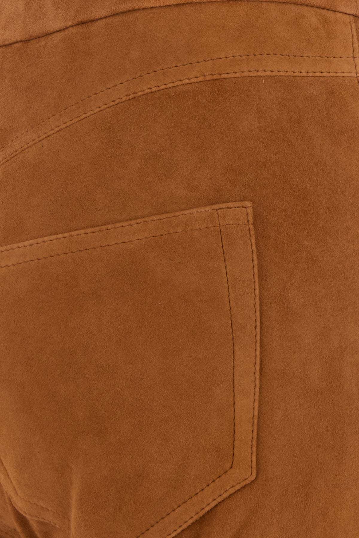 Isabel Marant Suede Back-pockets Trousers In Brown