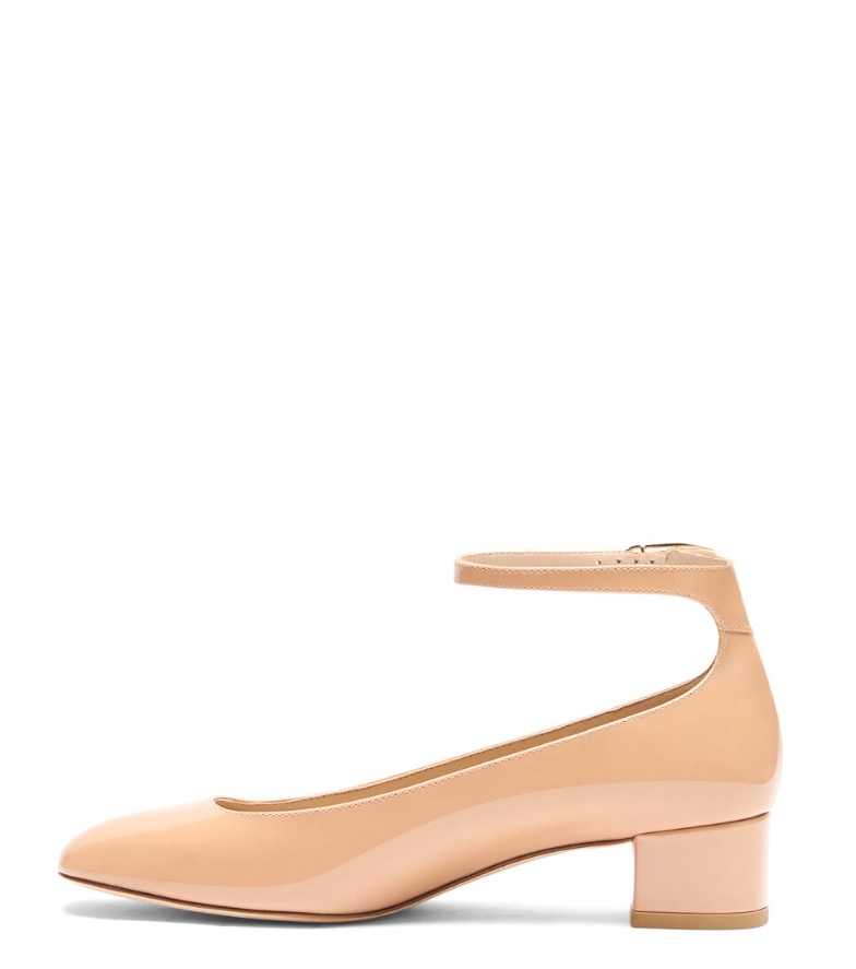 Stuart Weitzman Jane Patent-leather Pumps In Nude