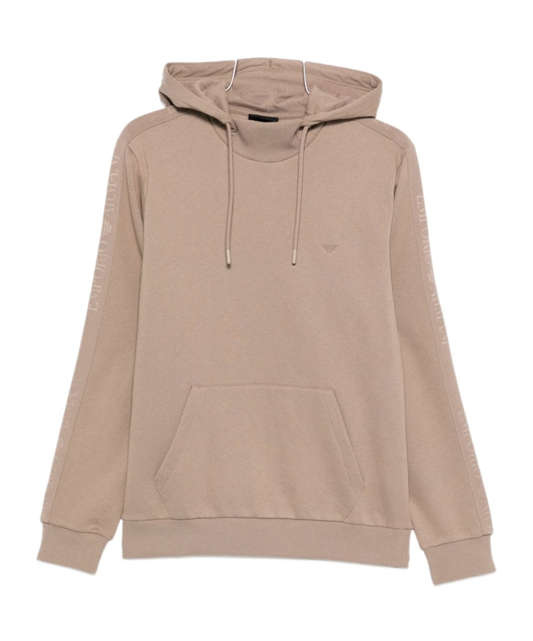 Emporio Armani Cotton Blend Loungewear Hoodie In Neutral