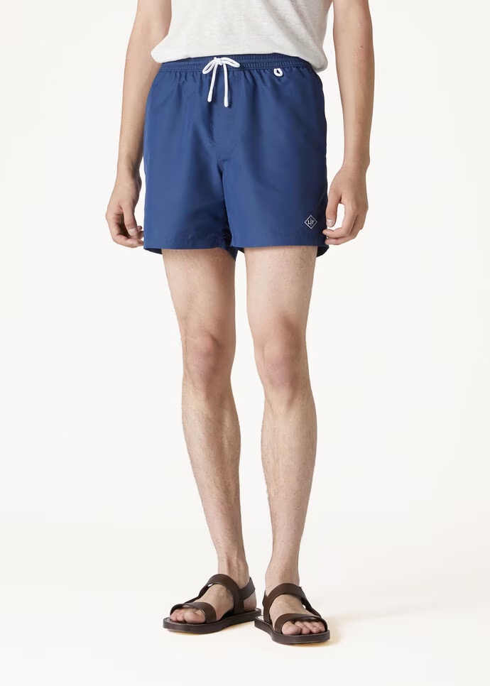 LORO PIANA ELASTIC WAIST-EDGE BEACH SHORTS