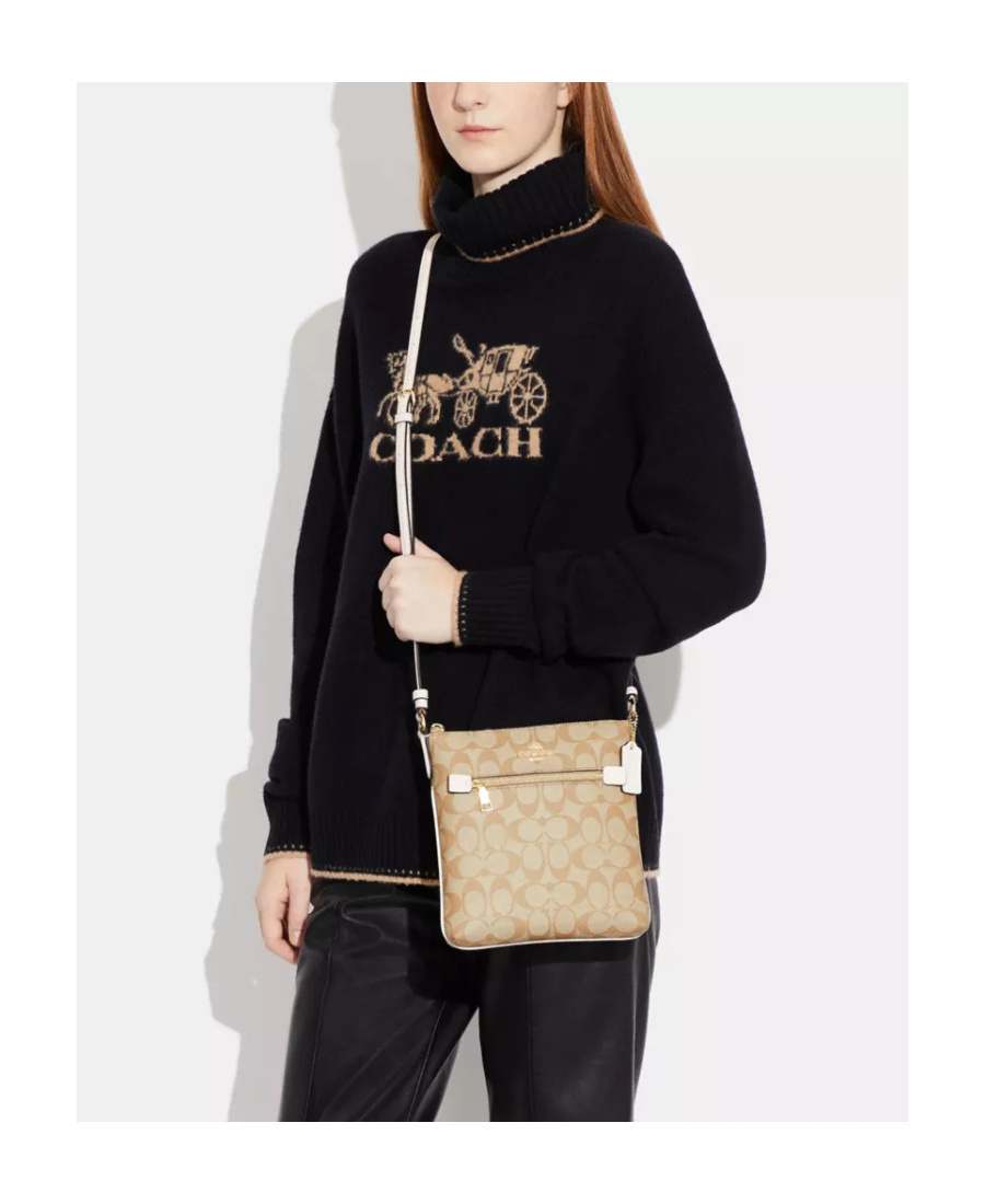 Coach Mini Rowan File Bag In Signature Canvas In Nude