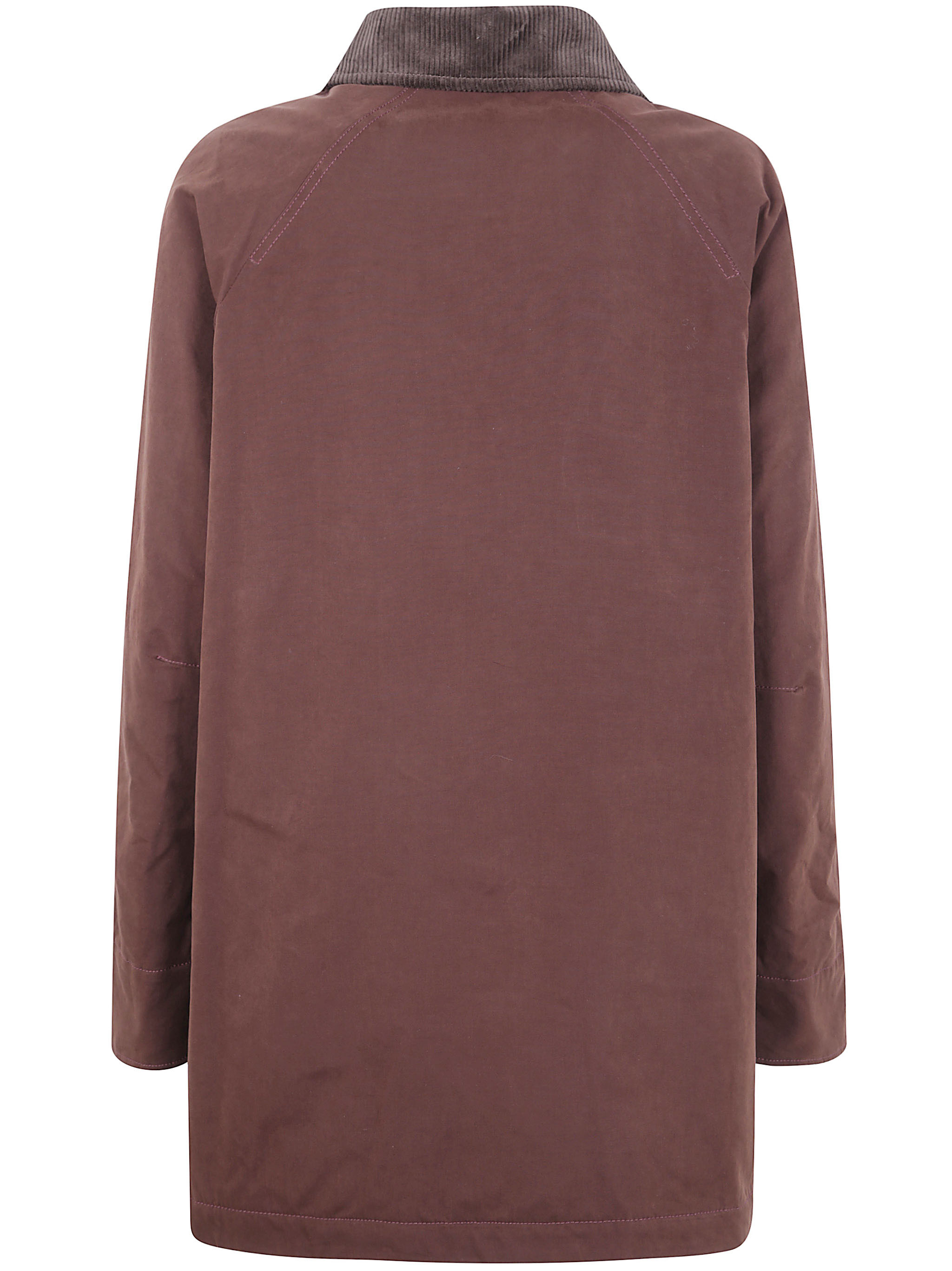 Aspesi Corduroy-collar Cotton Jacket In Burgundy